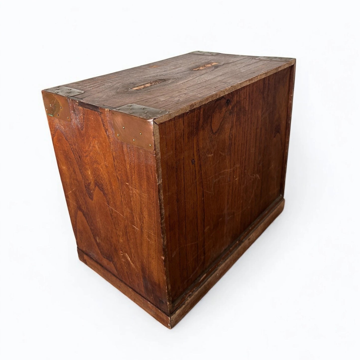 Mid Century Chinese Wood and Brass Storage Cabinet