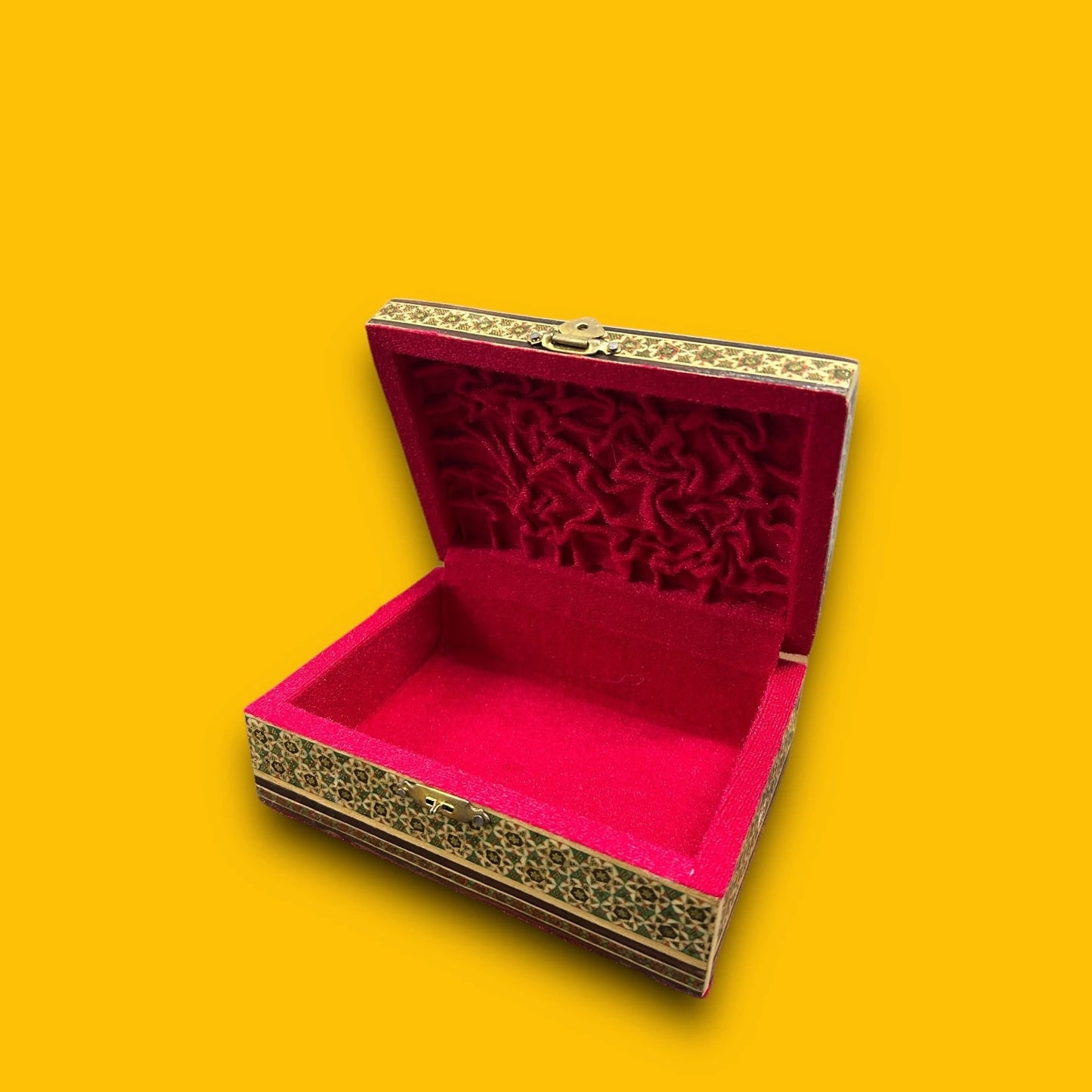 Vintage 1970s Persian Khatam Mosaic Wood Jewellery Box