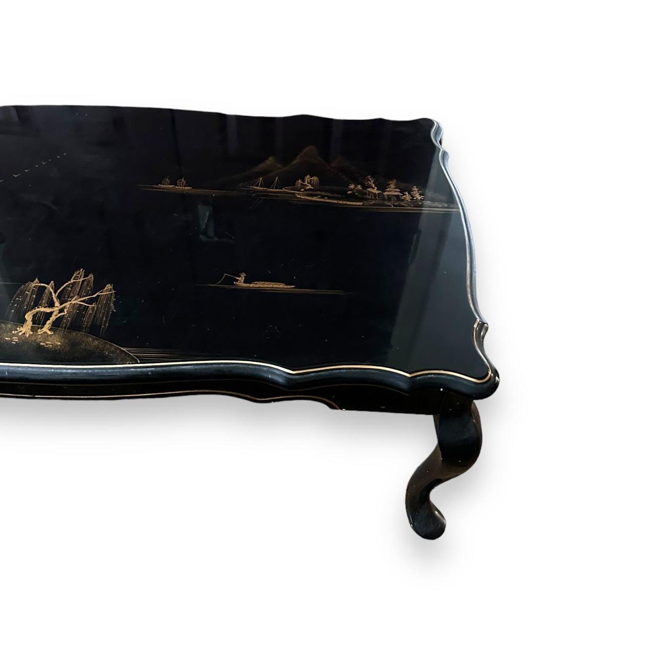 Antique Chinese Lacquered Chinoiserie Coffee Table