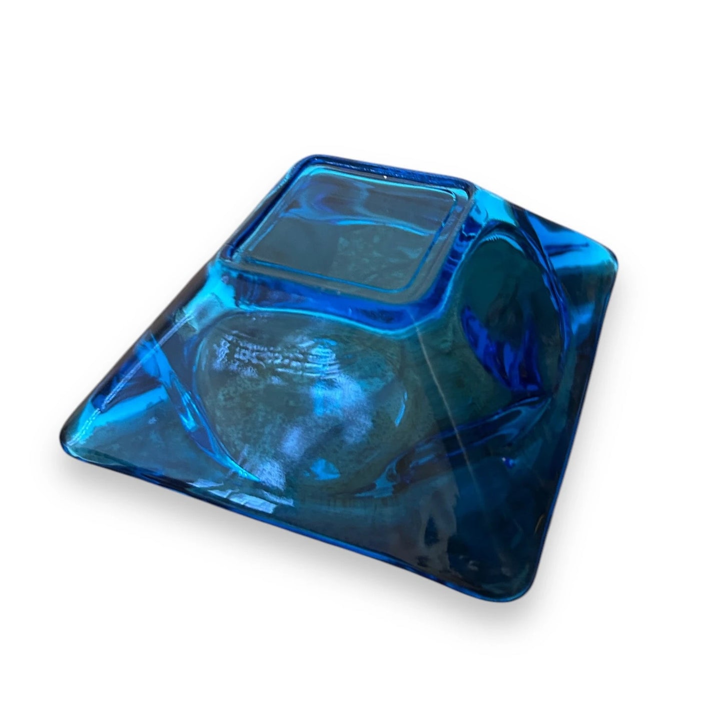 Mid Century Cobalt Blue Glass Tray