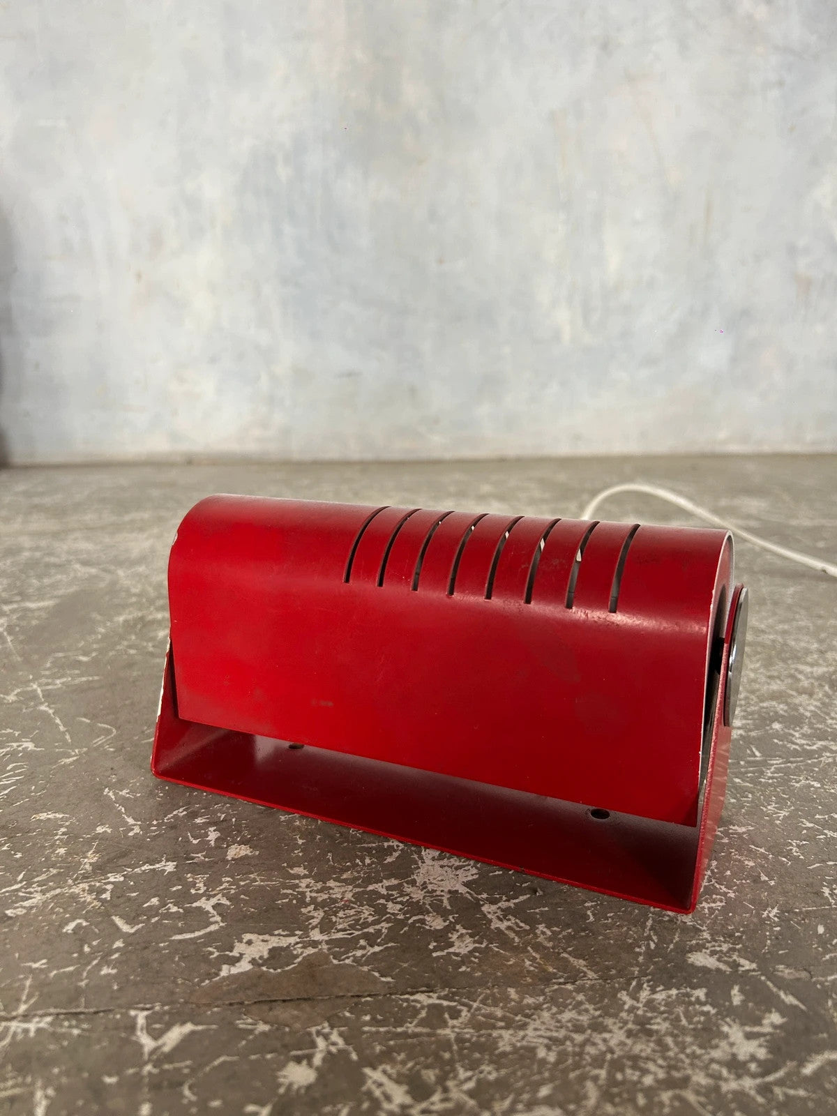 Mid Century Modern Red Metal German Folding Table Lamp