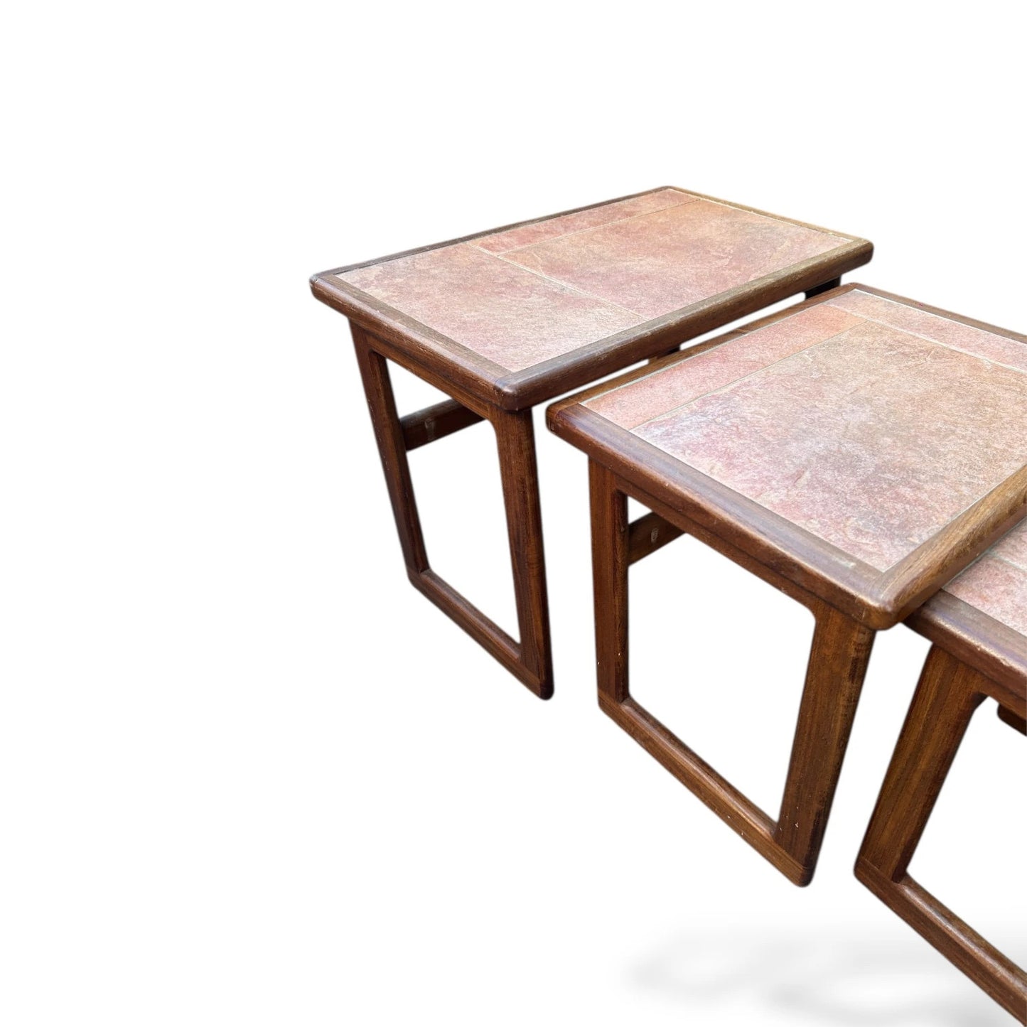 Danish Mid-Century Tiled Nesting Tables – Set of Three