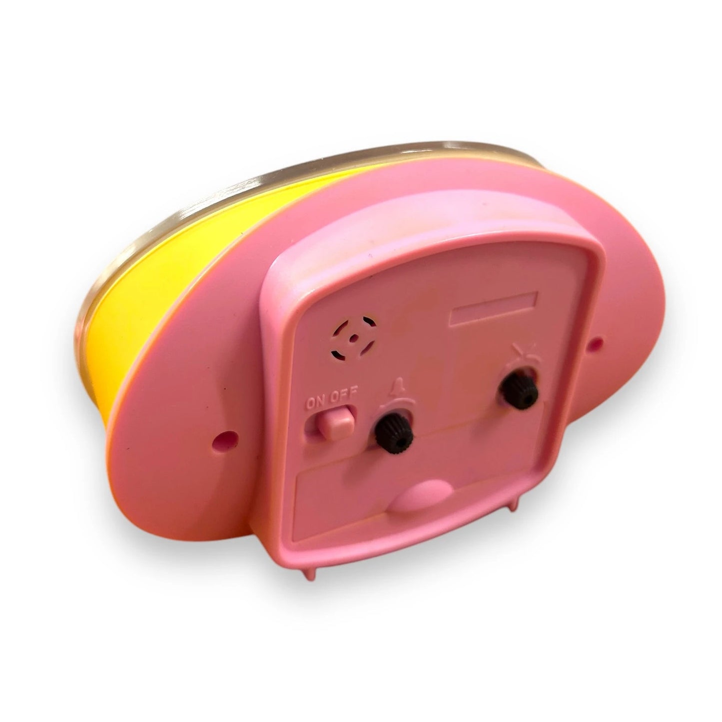 Vintage 90s Pink and Yellow Alarm Clock