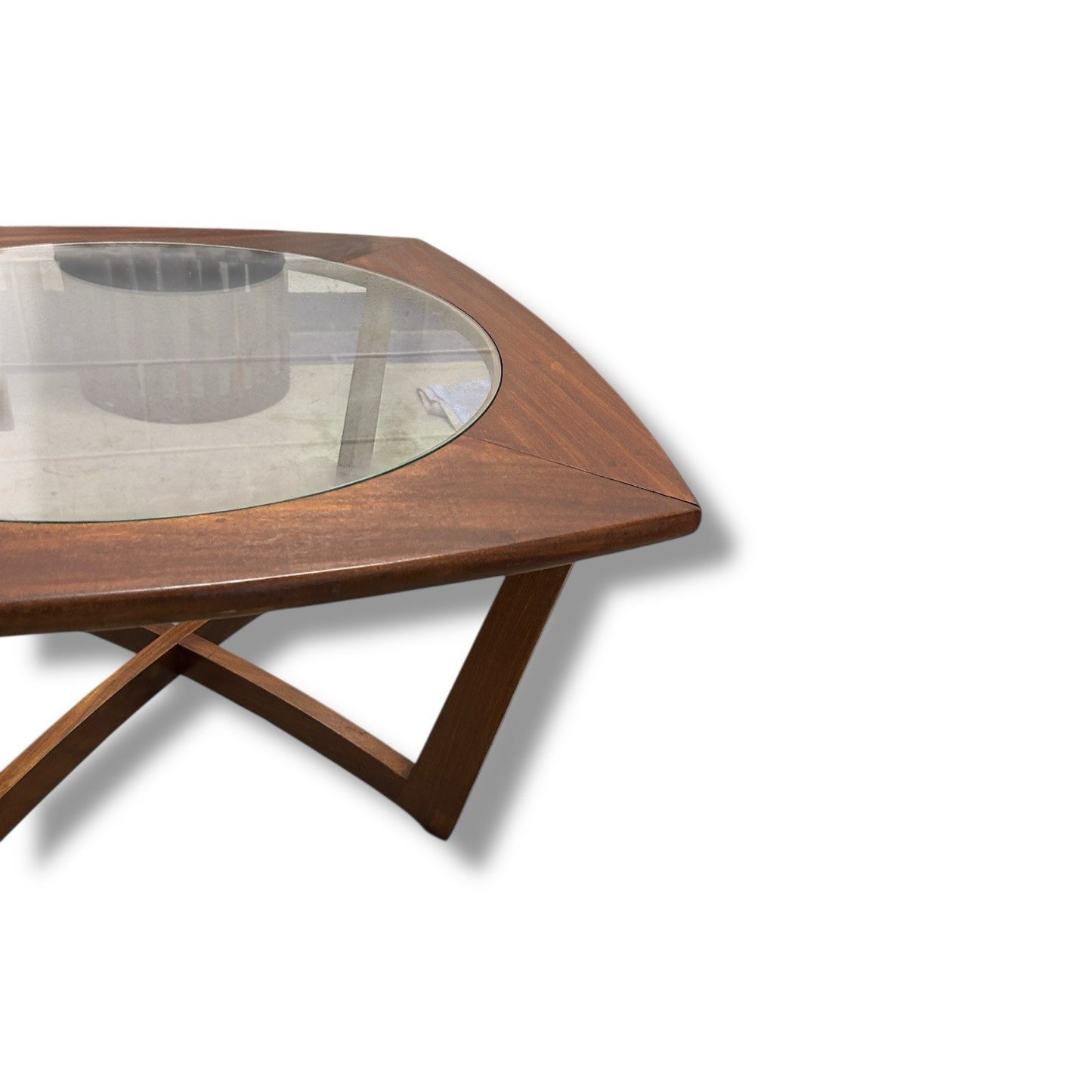 Mid Century Modern Danish Rosewood And Glass Coffee Table