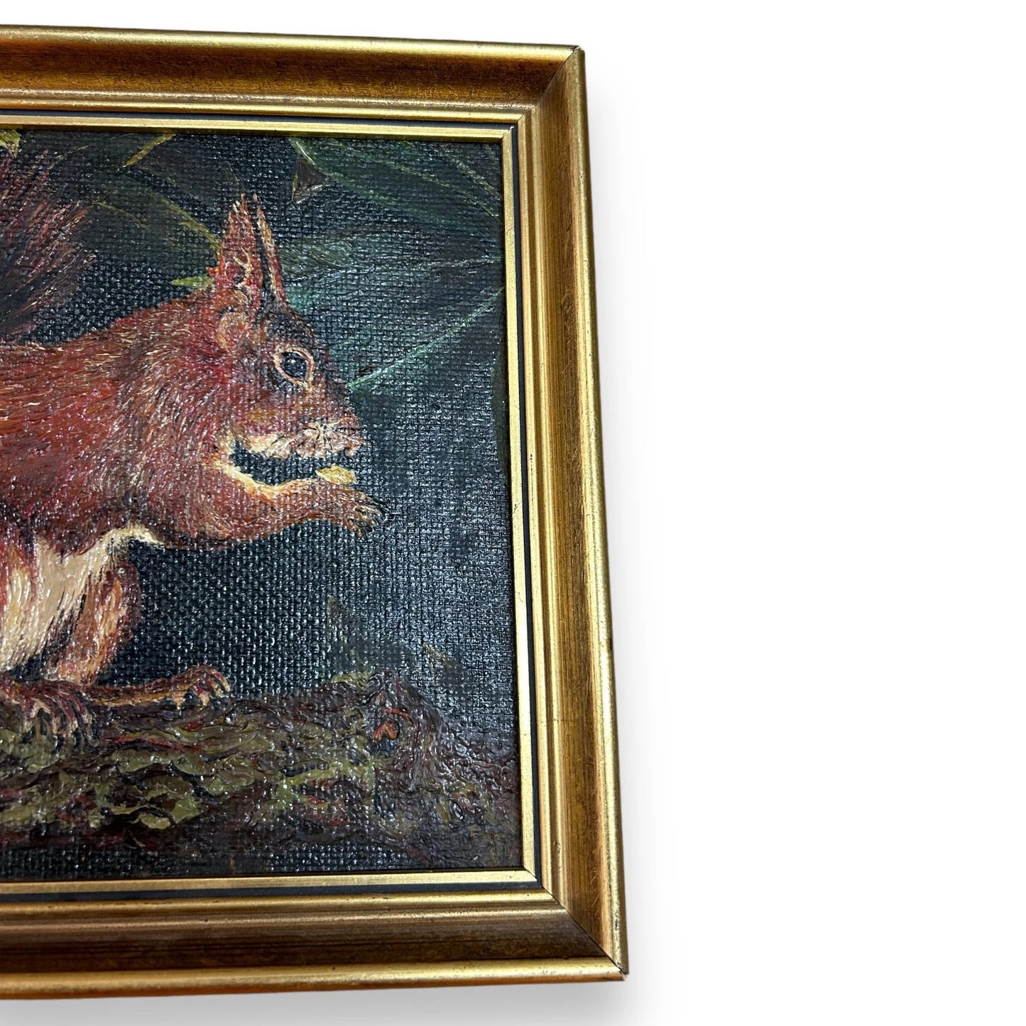 Vintage 1980s Squirrel Oil Painting