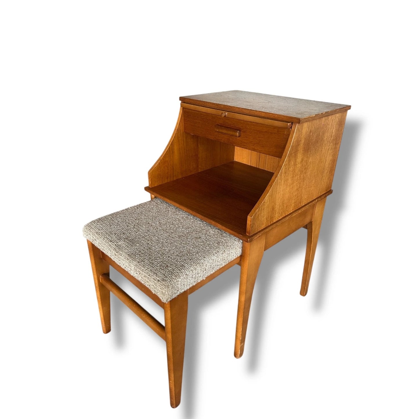 Mid Century Modern Chippy Heath Telephone Seat Table Bench