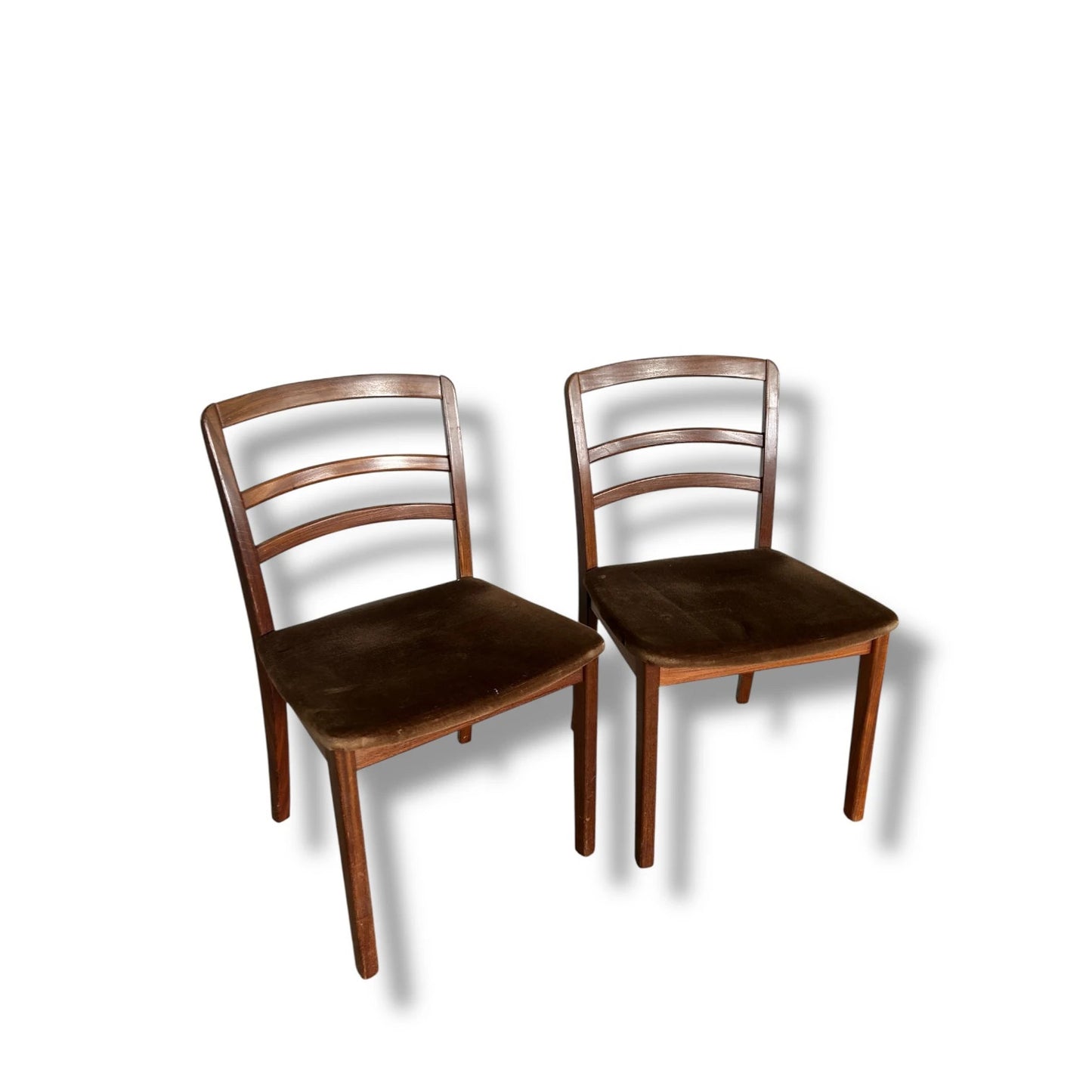 Pair of Vintage G Plan Dining Chairs – Mid Century Modern Wooden Ladder-Back Chairs