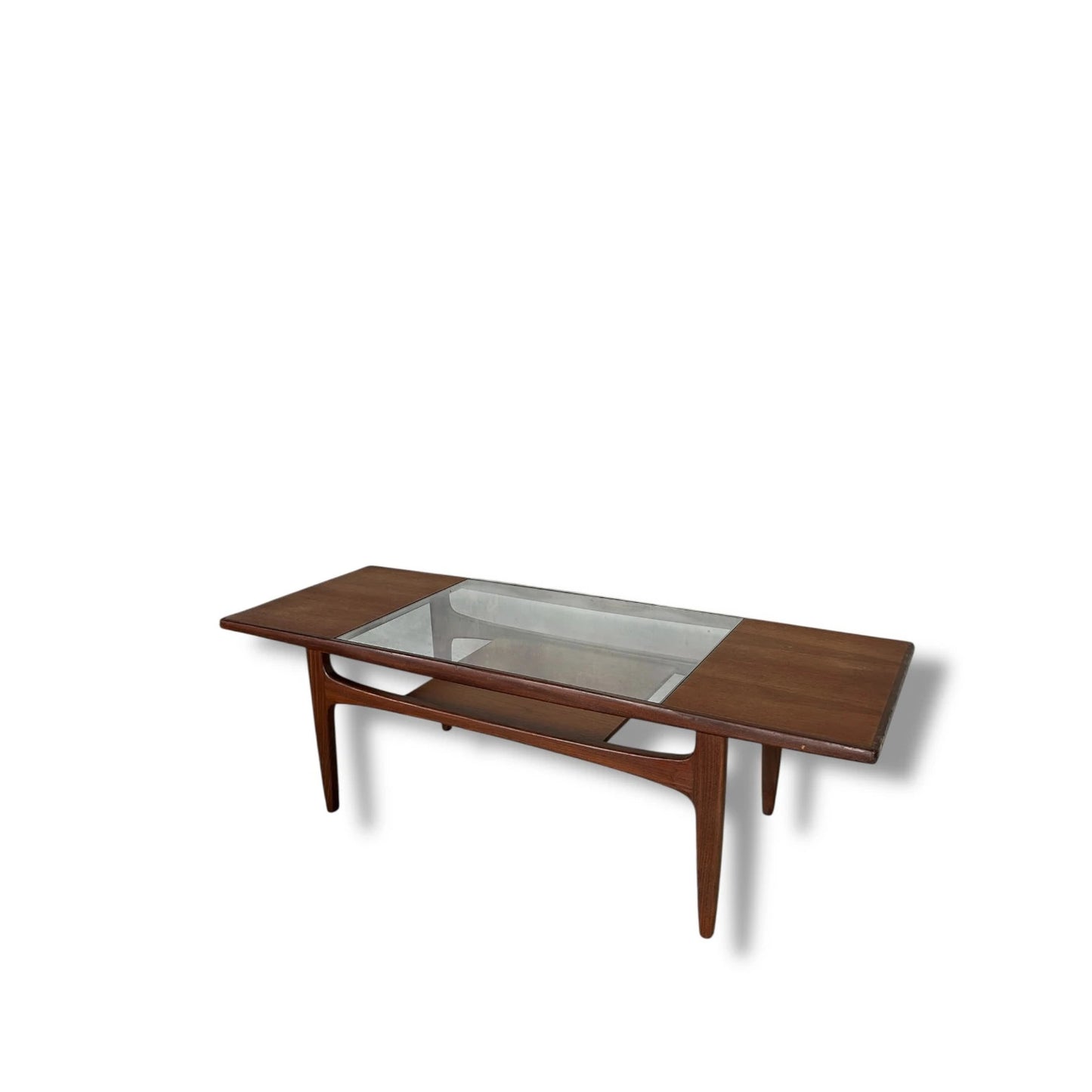 Mid century Modern g plan teak and glass rectangular coffee table