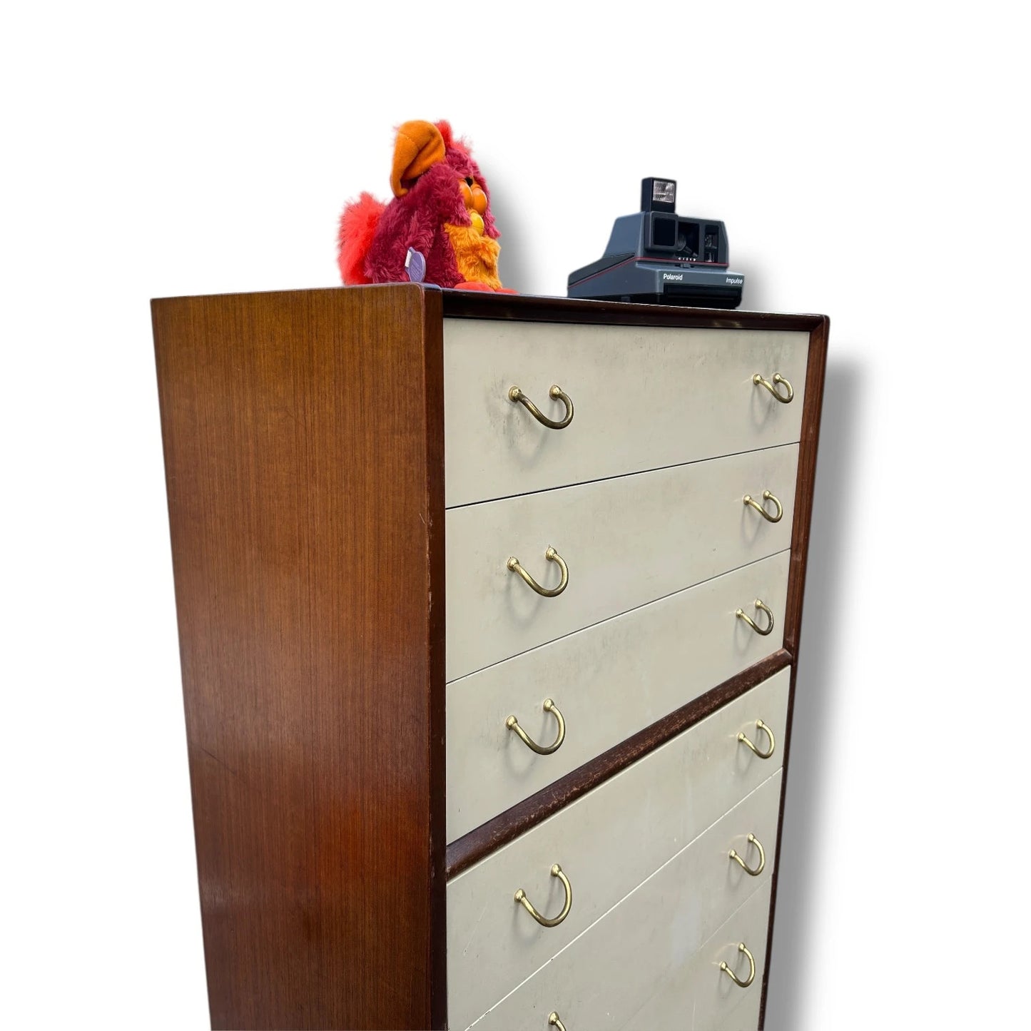 Mid-Century G Plan Librenza Tallboy Chest of Drawers – 6-Drawer Vintage Teak & Cream