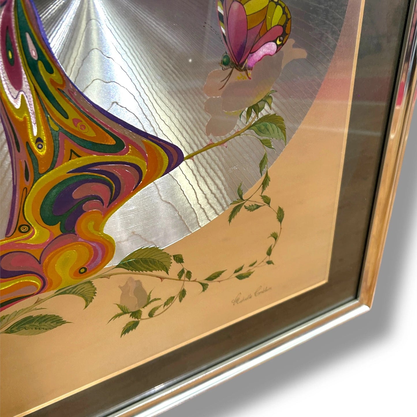 Mid Century Michelle Emblem Poppy Fairy Foil Painting