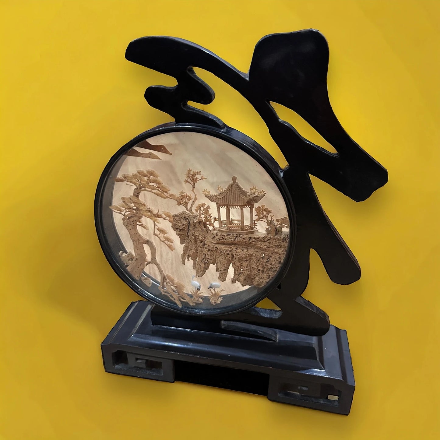 Mid Century Chinese Cork Art Diorama