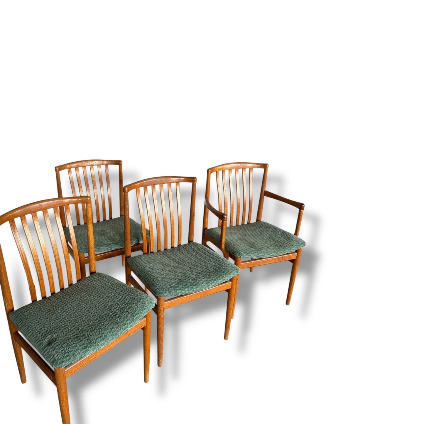 Mid Century Modern Set of Six Teak Wood Dining Chairs from Vamdrup