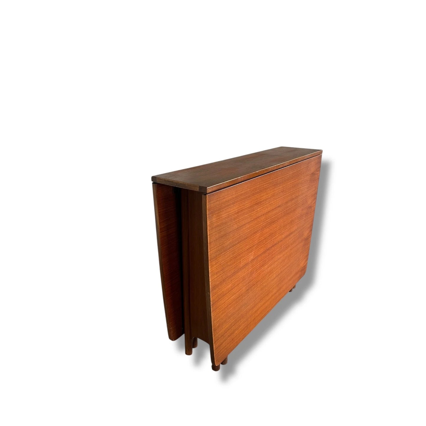 Mid Century Modern Teak Wood Extendable Drop Leaf Dining Table