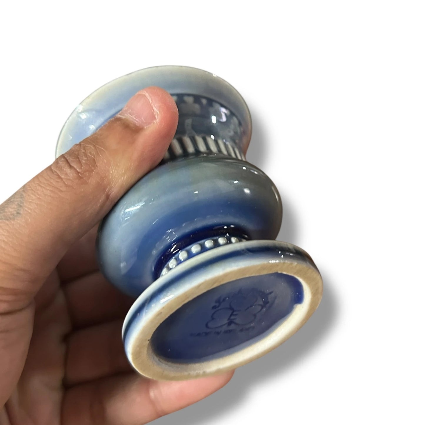 Vintage 1950s Wade Irish Porcelain Blue Tabletop Lighter