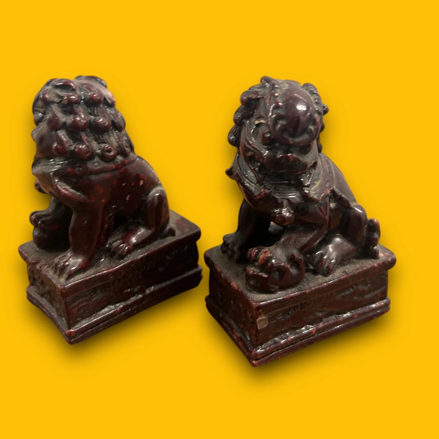 Vintage 1980s Foo Dog Statues