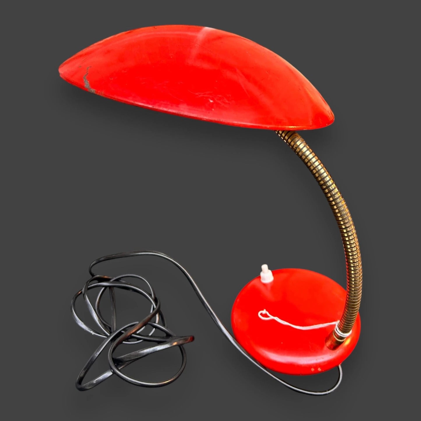Mid century red space age desk lamp