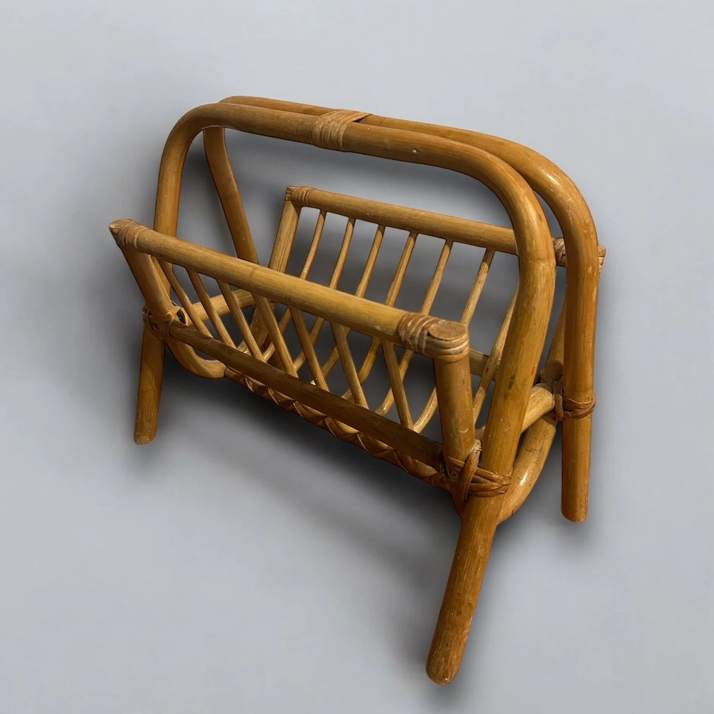 Mid century bamboo magazine rack