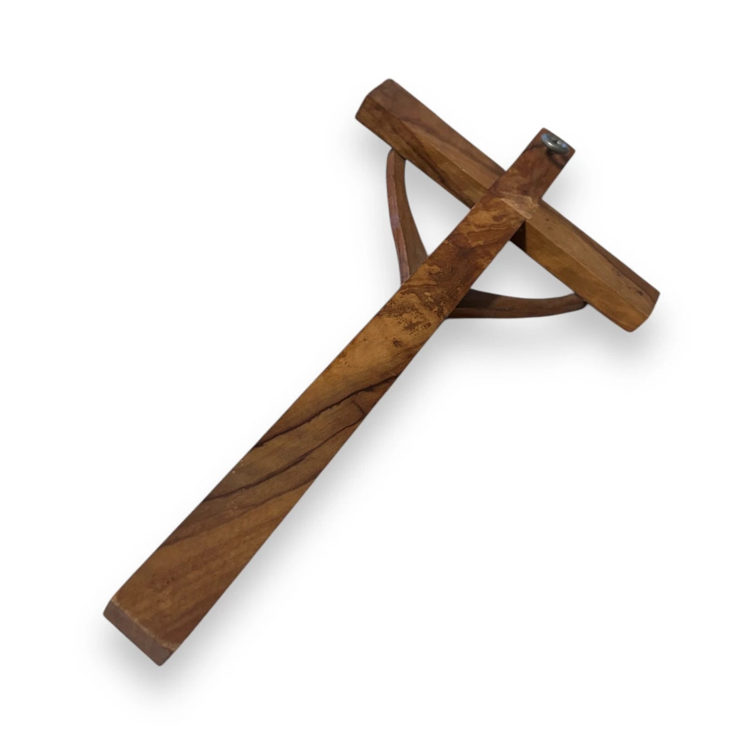 Mid Century Olive Wood Carved Crucifix