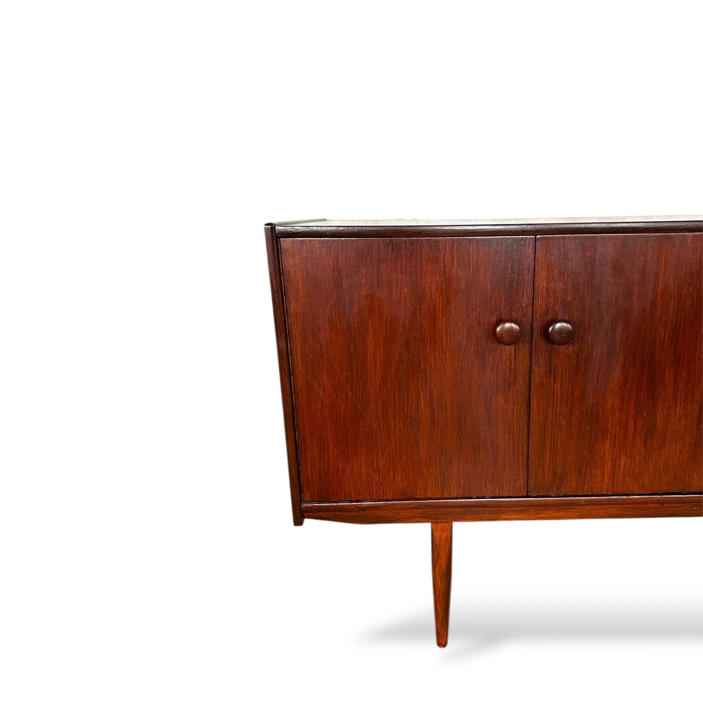 Mid Century Rosewood Effect Sideboard, Retro Credenza with Drawers and Cupboards