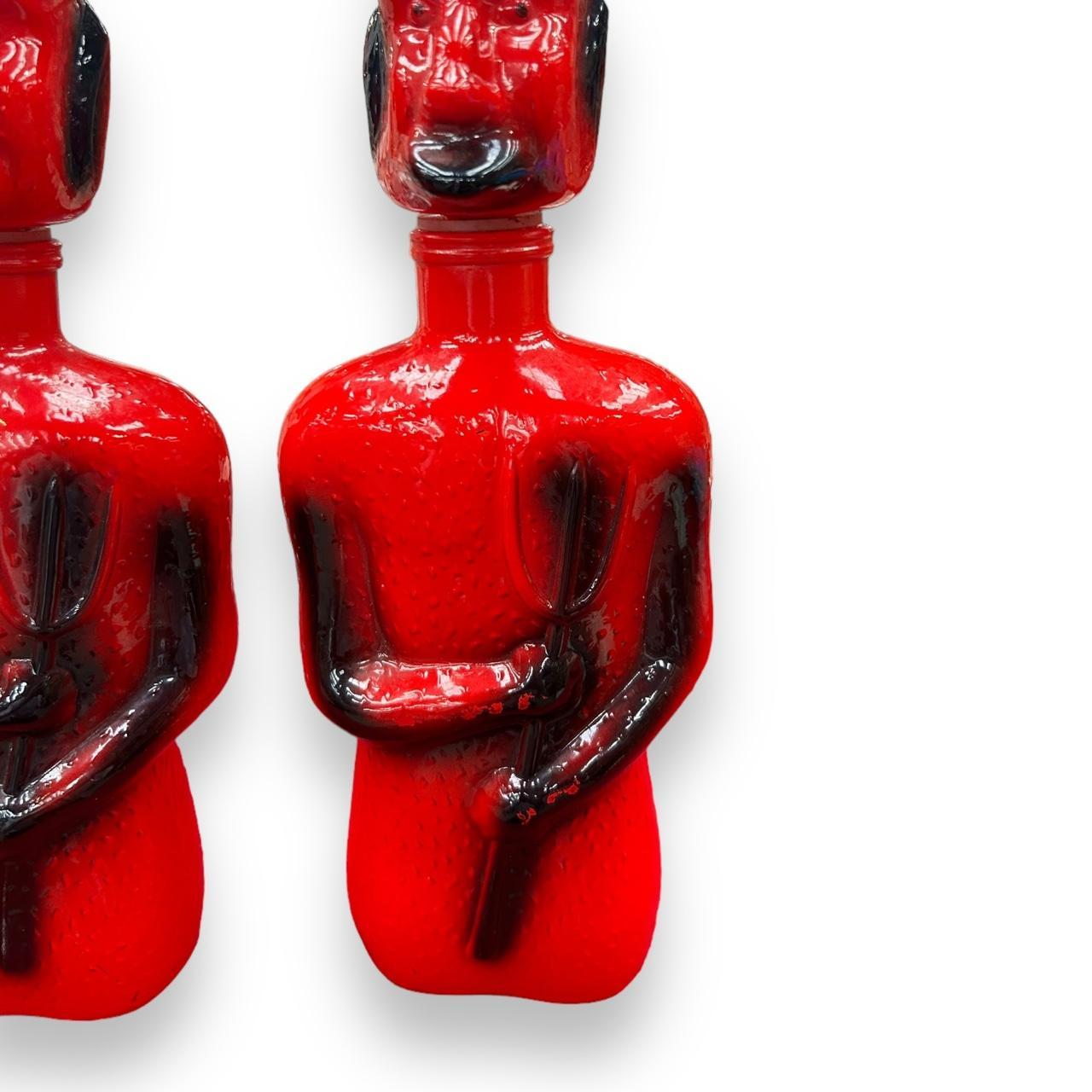 Vintage Lucifer Satan Glass Decanter Bottles