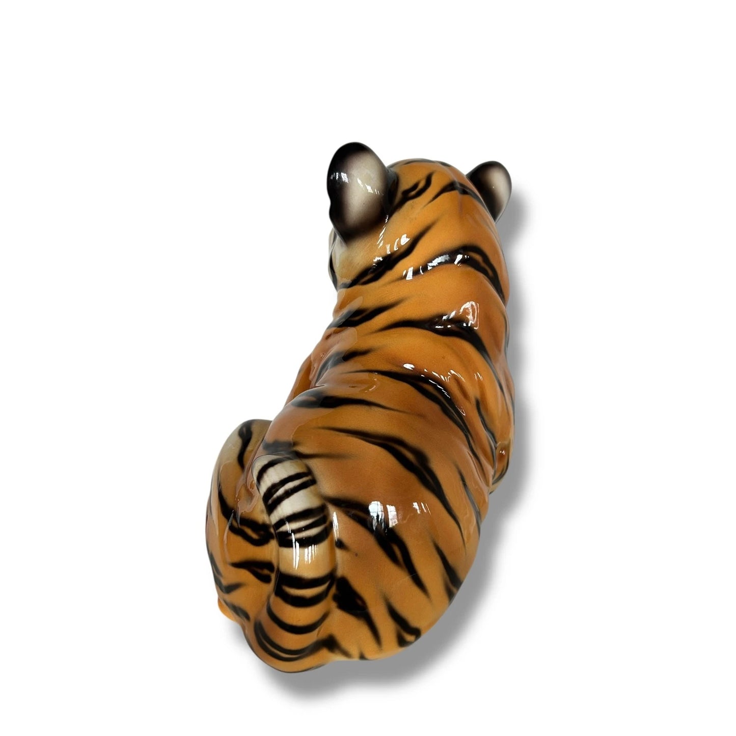 Vintage Italian Ceramic Tiger Cub Figurine – Hand-Painted Mid-Century