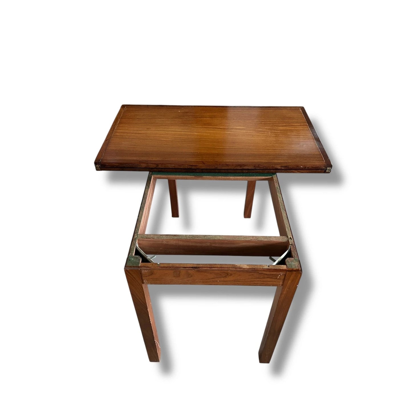 Mid Century Danish Teak Games Table | Vintage 1960s Convertible Card Table