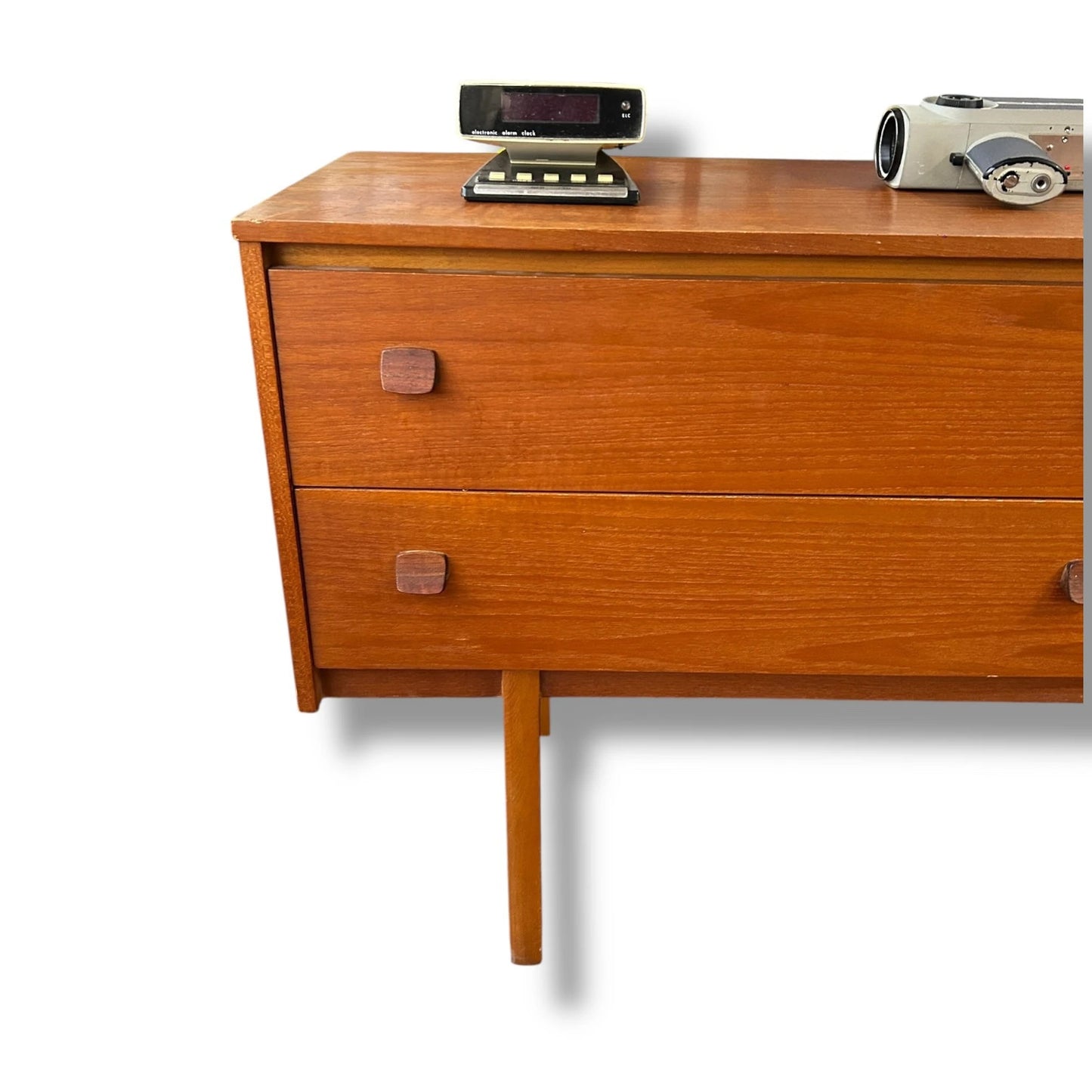 Mid Century Modern Teak Sideboard / Chest of Drawers – 1960s Vintage Danish Style Lowboy Dresser