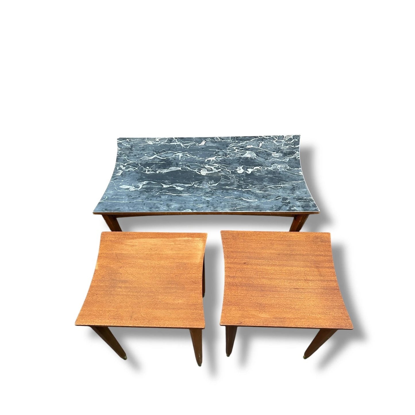 Mid Century Modern Formica and Teak Remploy Nest of Tables