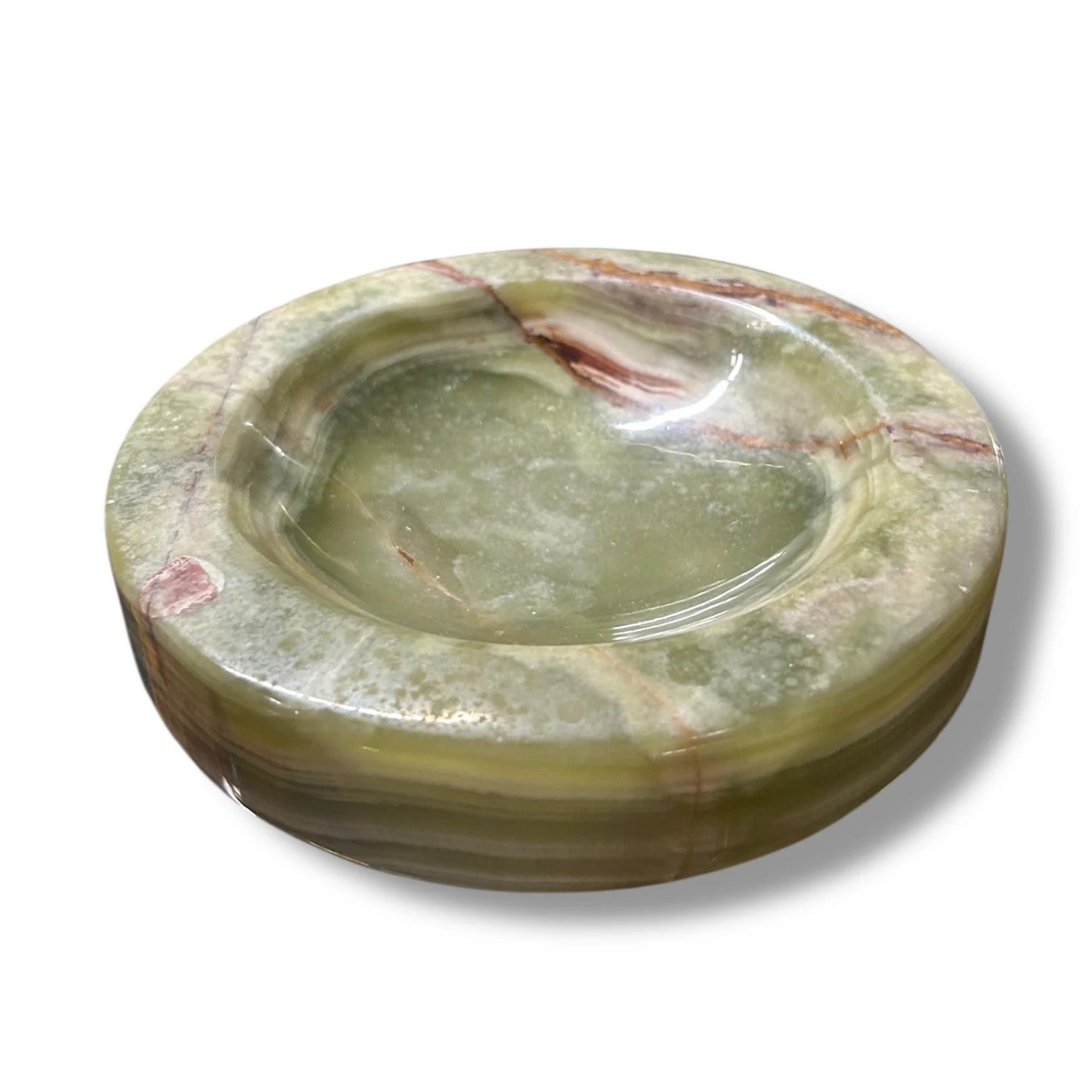 Mid Century Modern Round Onyx Marble Ashtray
