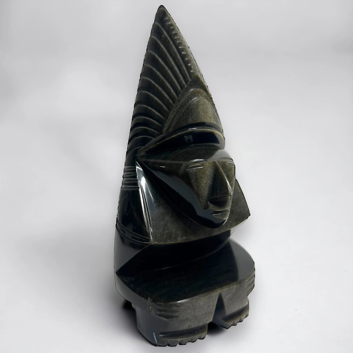 Vintage 1960s Aztec Obsidian Statue