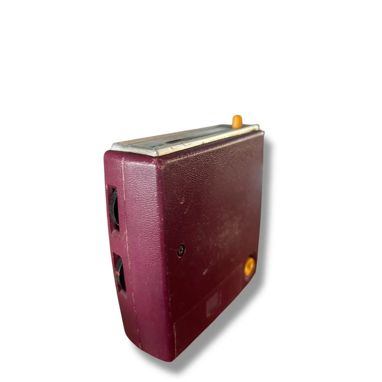 Vintage RGD Burgundy Portable Transistor Radio – 1960s Mid Century Modern Style