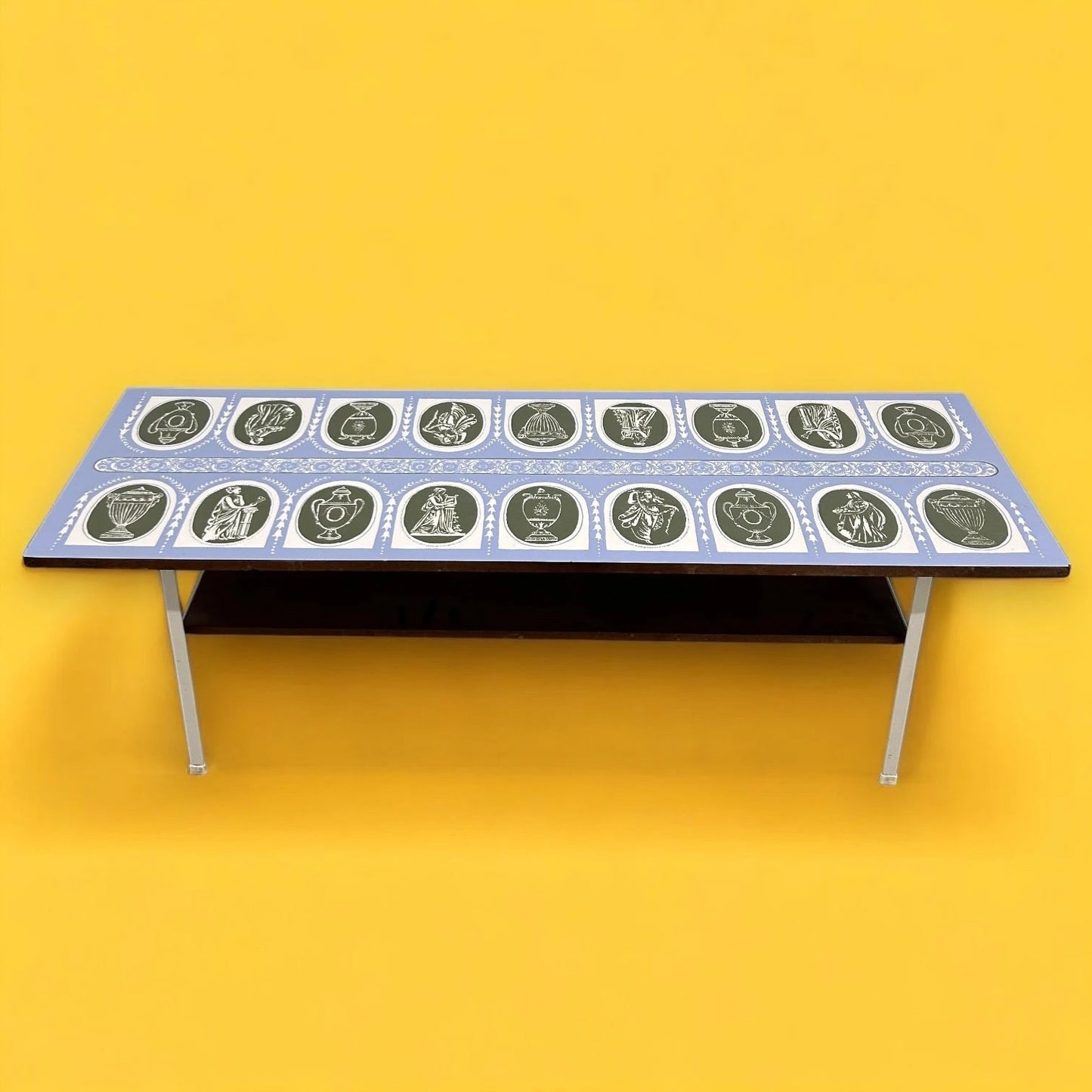 Mid-Century Formica Coffee Table with Retro Printed Top | 1960s Vintage Furniture