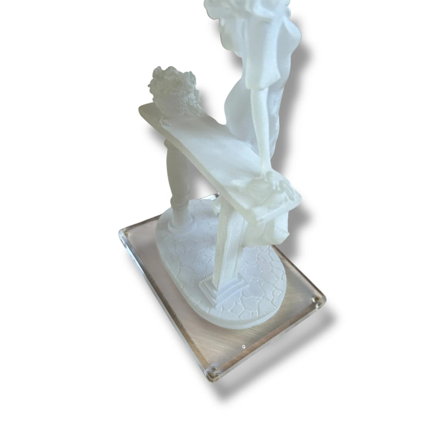 Vintage 1990s Lucite Art Deco Style Sculpture Signed by Crosa