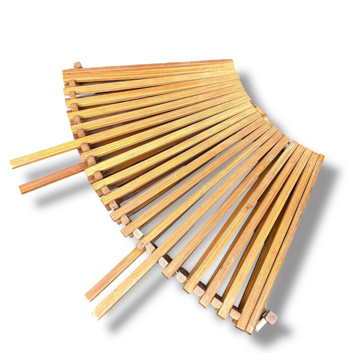 Mid century modern Japanese bamboo folding basket