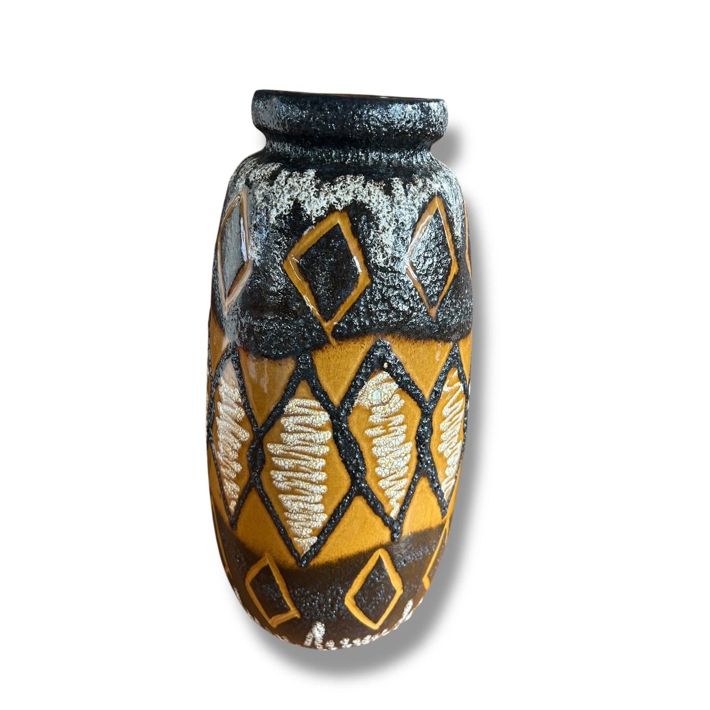 West German Vase | Large Fat Lava Pottery | Mid Century Modern
