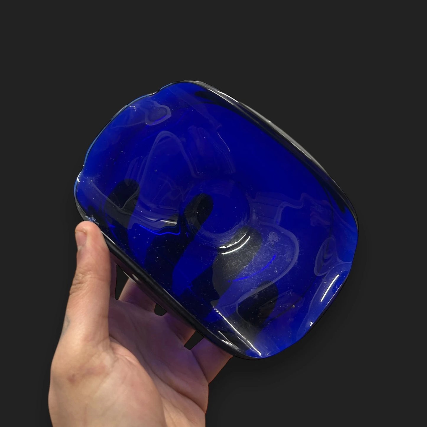 Mid Century cobalt blue glass bowl
