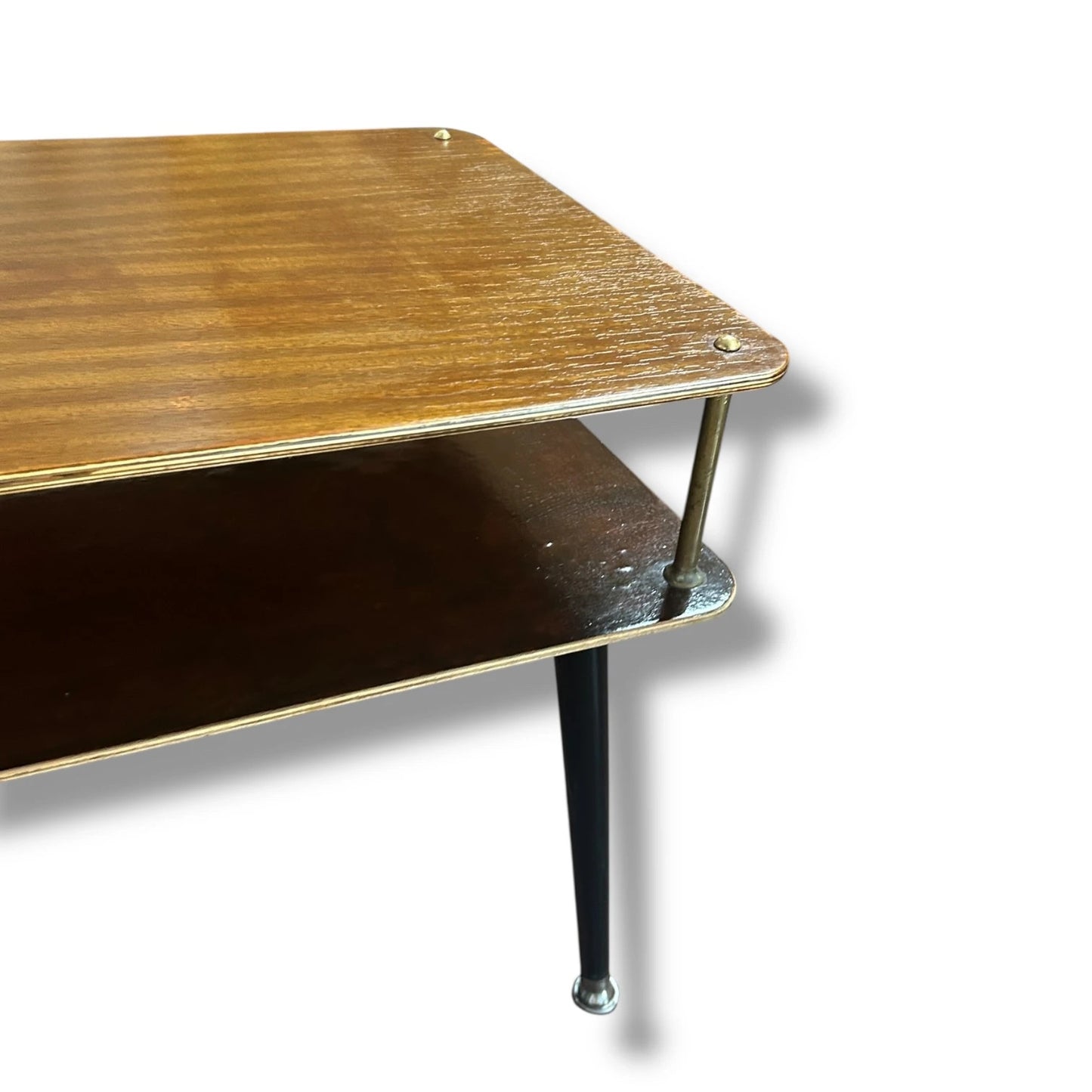 Mid Century Modern Teak Coffee Table with Magazine Rack