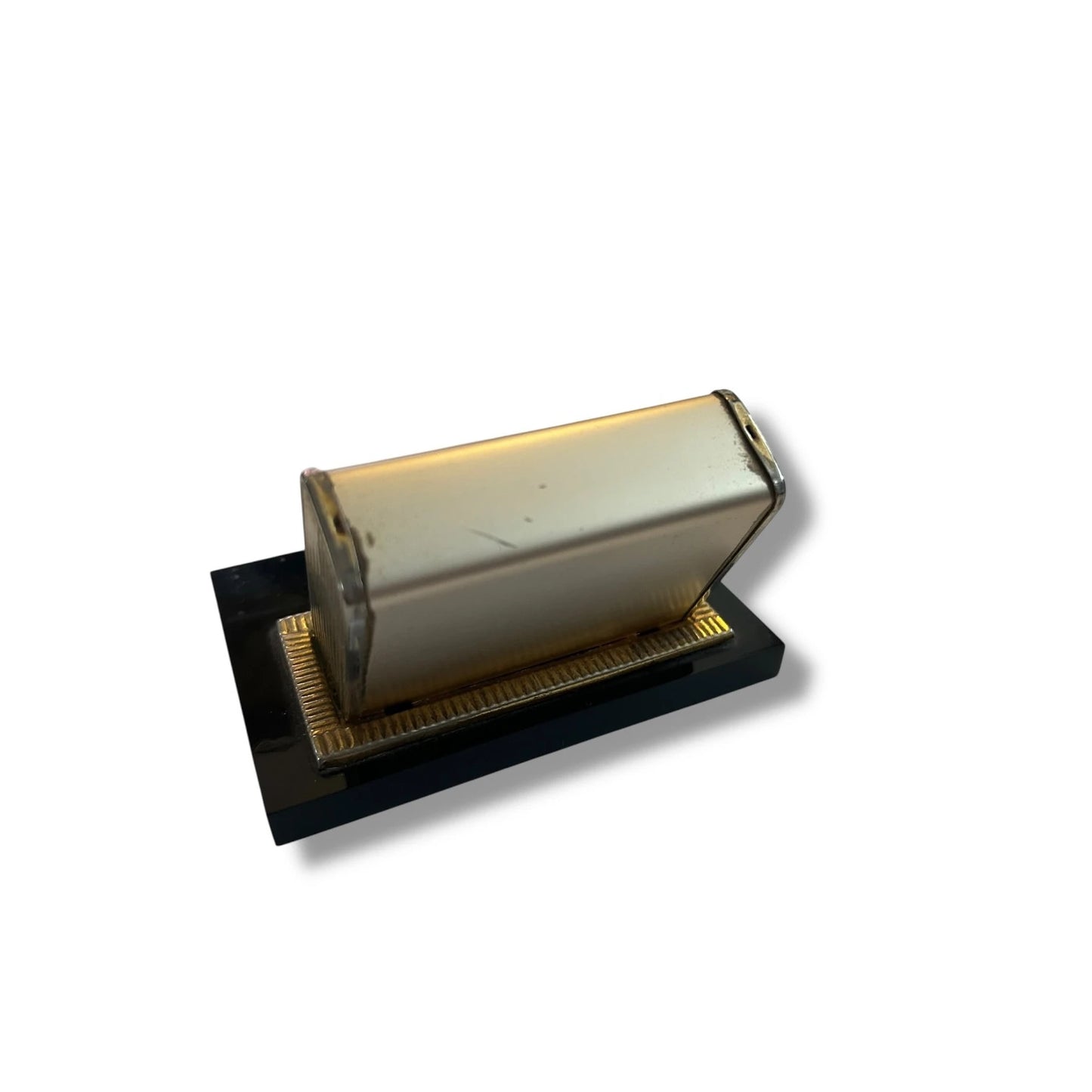 Mid Century modern brass and chrome perpetual desk calendar