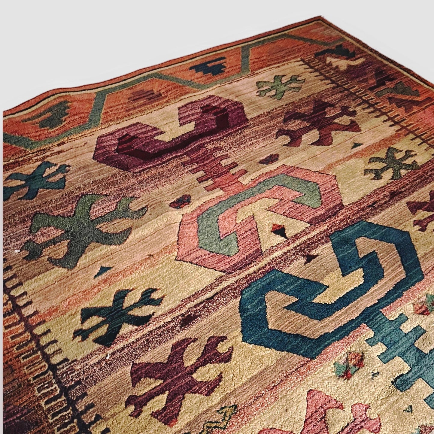 Traditional Persian Abstract Geometric Oriental Rug