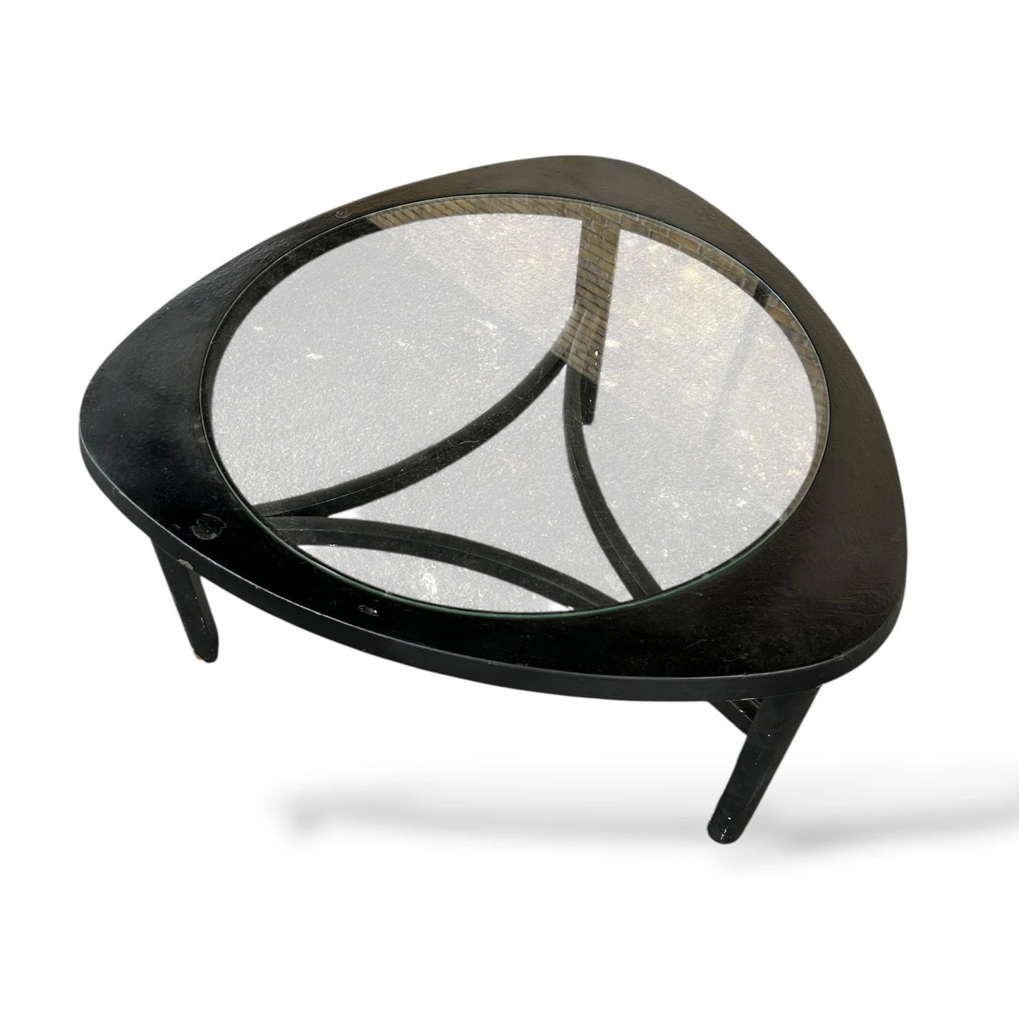 G Plan Triangular Coffee Table with Glass Insert – Mid-Century Modern