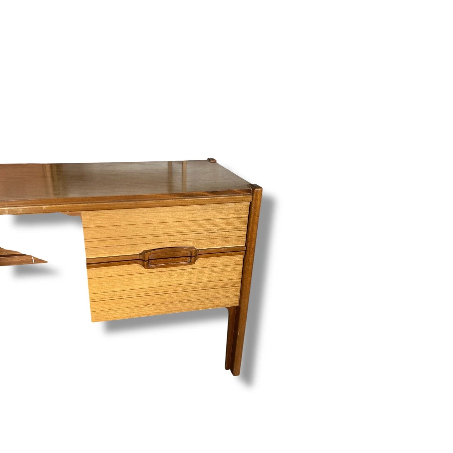 Mid Century Nathan Desk | Vintage Teak Writing Desk with Drawers