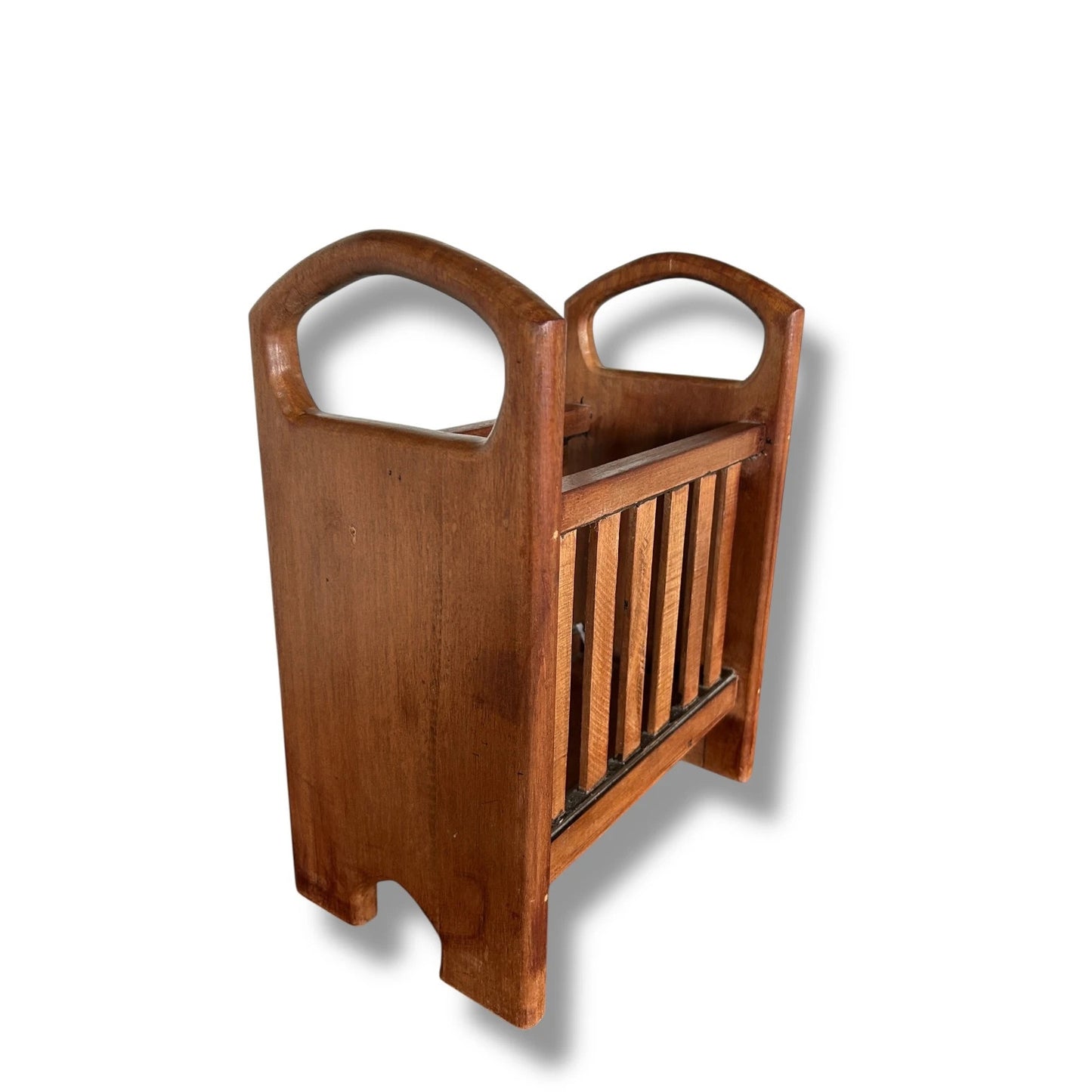 Mid Century Modern Teak Fence Magazine Rack