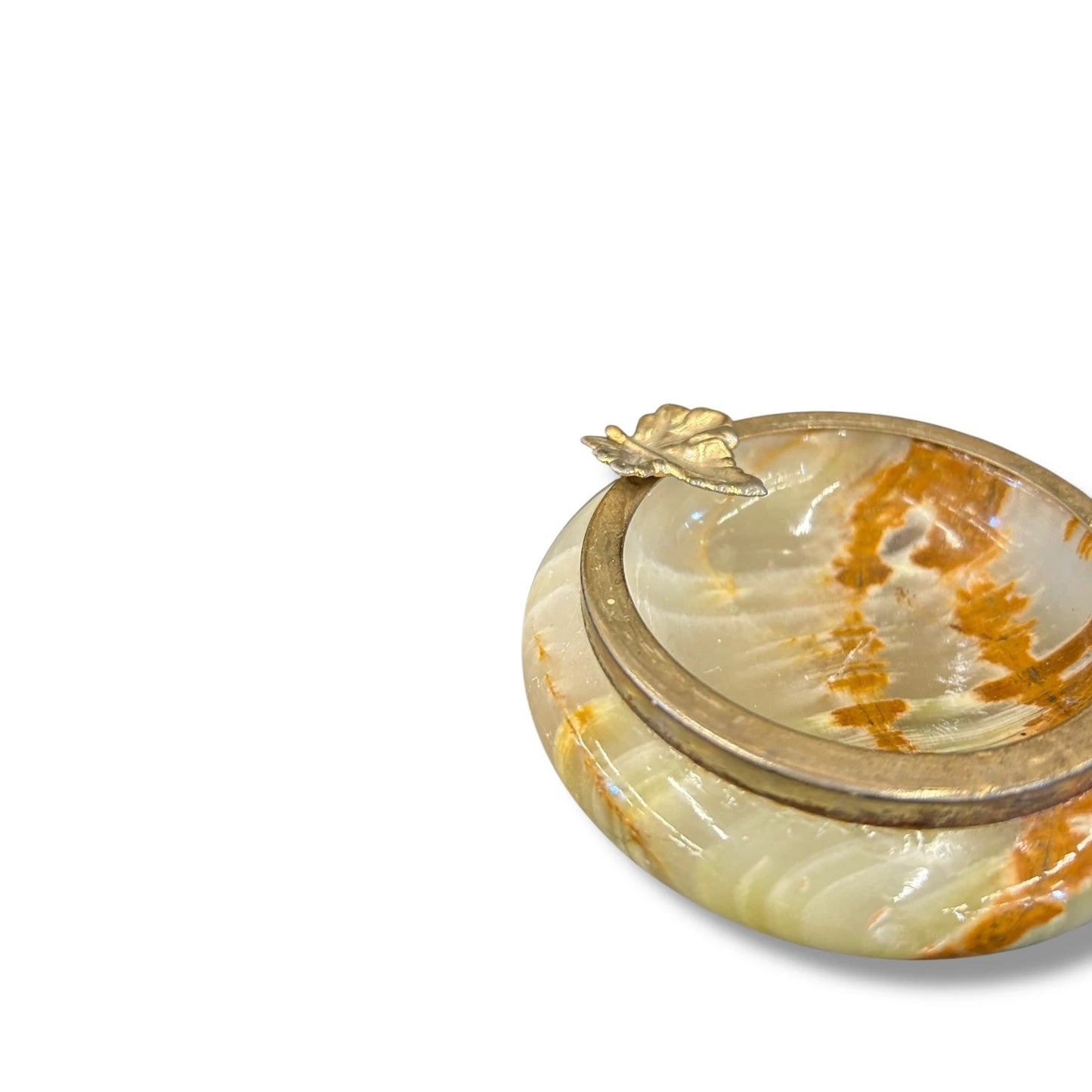 Mid Century Modern Onyx Marble Trinket Dish Ashtray