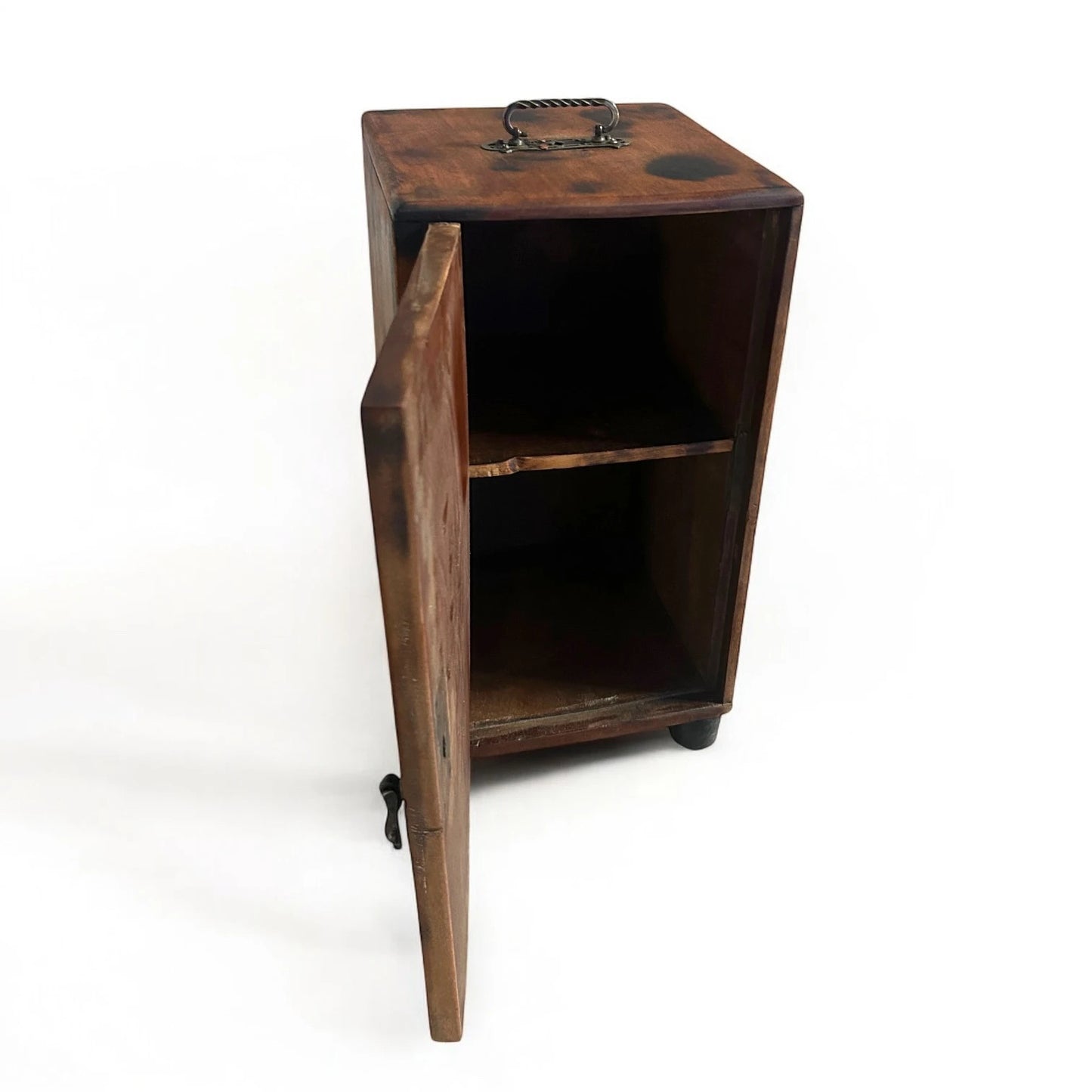 Antique Wood and Brass Japanese Cabinet