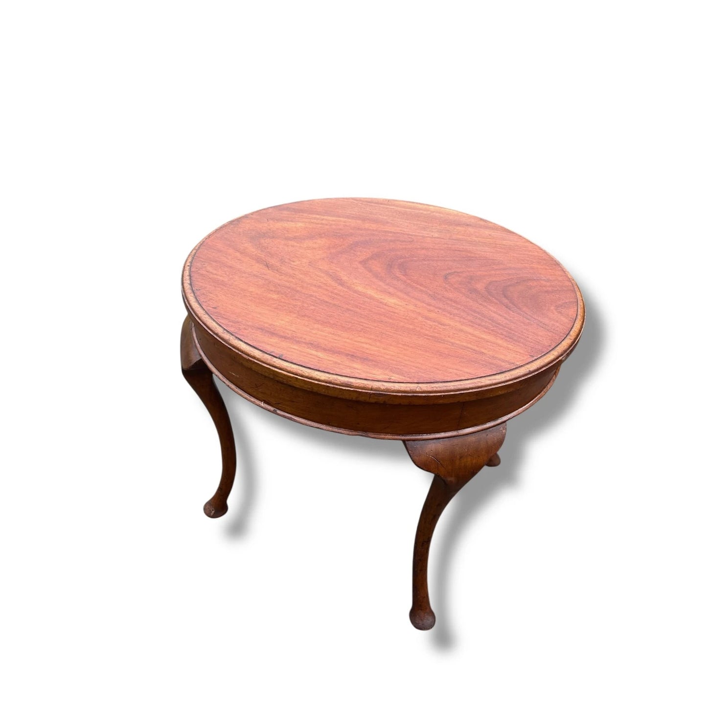 Mid Century Modern Teak Round Coffee Table – Sculptural Danish Style with Rich Wood Grain