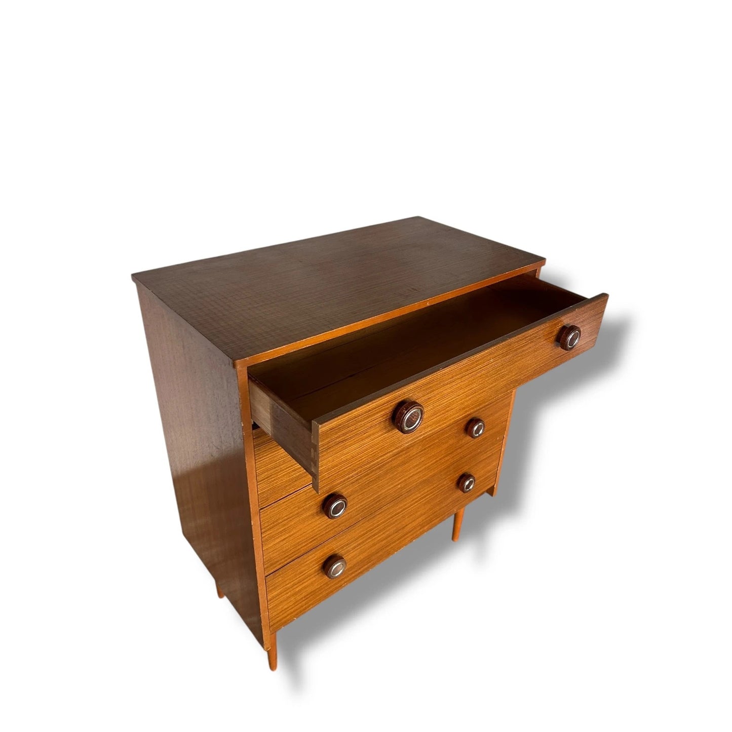 Mid Century modern tea wood chest of drawers tall boy