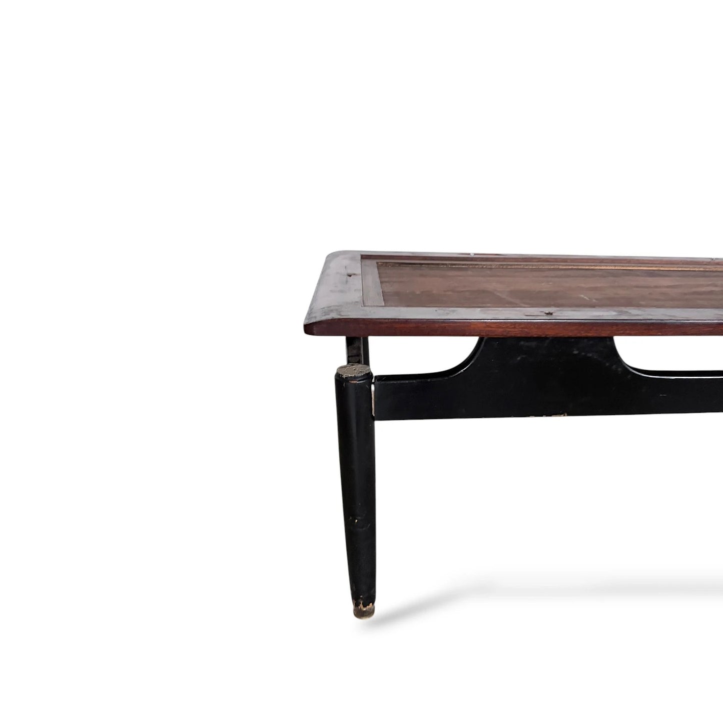 Mid-Century G Plan Librenza Coffee Table | E. Gomme 1960s Teak & Black Frame | Distressed Reverse