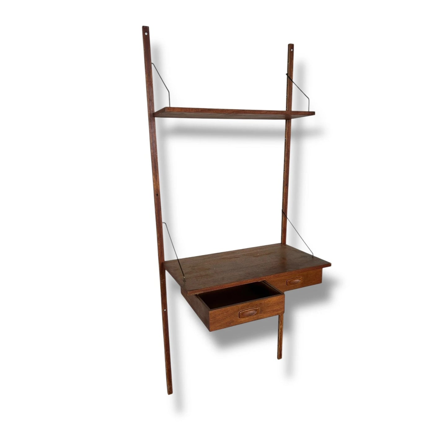 Mid Century Modern Danish Ladderax Style Floating Desk Shelf | Wall Mounted Modular Unit