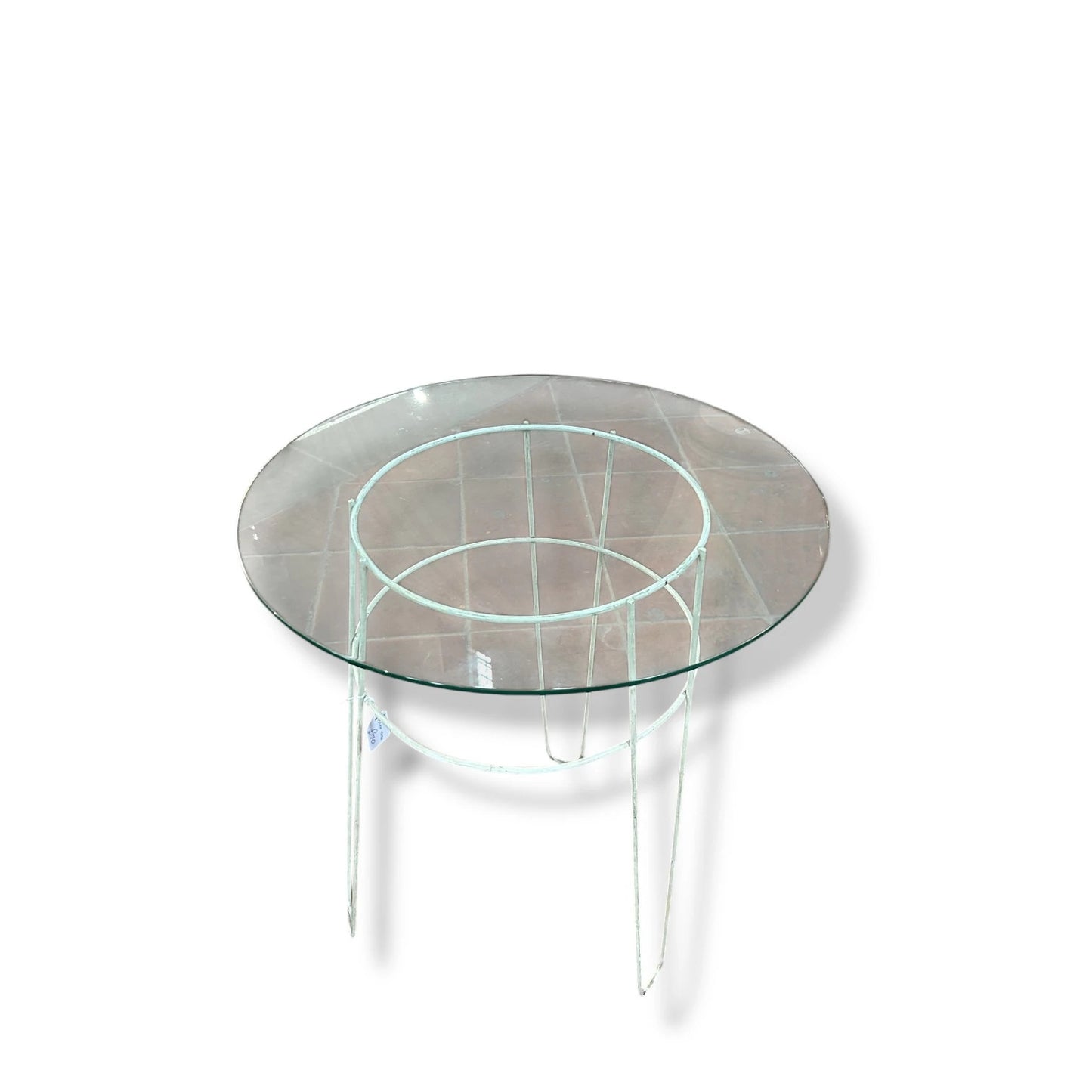 Mid Century Modern Wire Rack Smoked Glass Coffee Table
