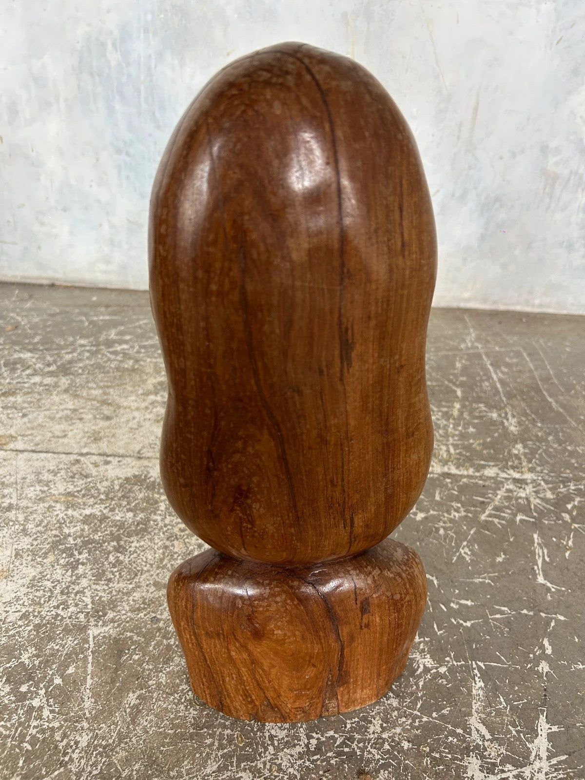 Mid Century Modern Carved Walnut Wood Maui Tiki Sculpture